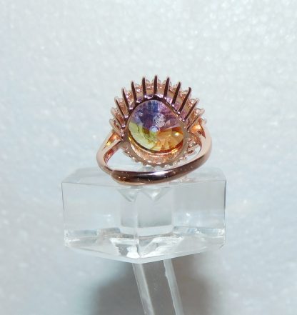Schitterende roséplated zilveren ring met unieke Zirconia - Afbeelding 4