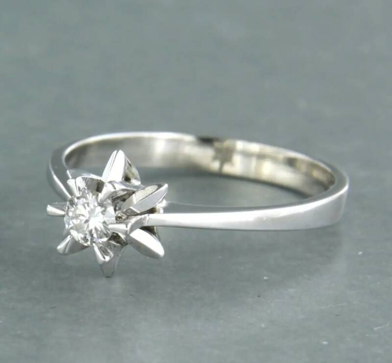Schitterende ster ring van wit goud met echte Diamant - Afbeelding 3