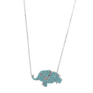 Opvallend - Olifantje - 925 zilver - Turquois -met collier