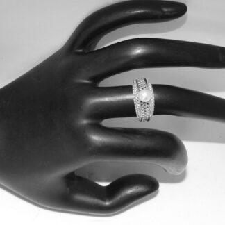 Elegant in elk opzicht - handgemaakte - sterling zilveren - ring met Akoya parel -Maat 17