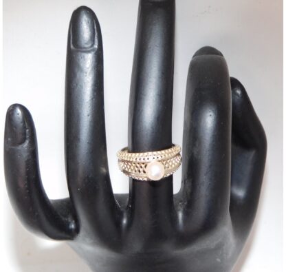 Elegant in elk opzicht - handgemaakte - sterling zilveren - ring met Akoya parel -Maat 17 - Afbeelding 2
